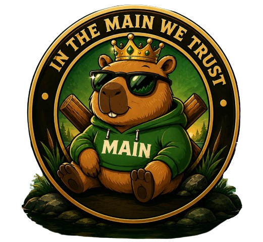 In The Main We Trust Capybara Badge illustration
